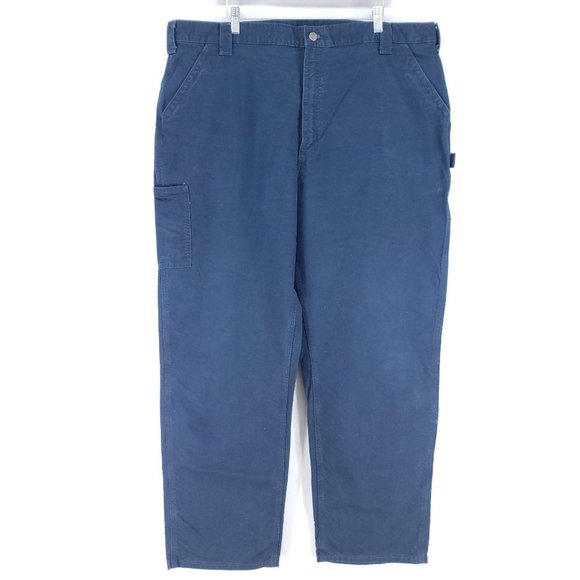 Carhartt Carpenter Pants Mens Size 42/34 Blue - Picture 1 of 7